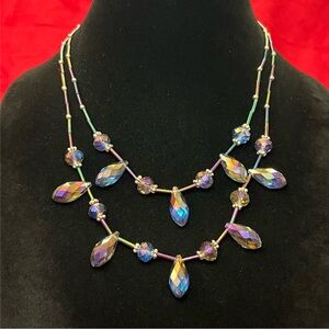 Iridescent Crystal Statement Necklace